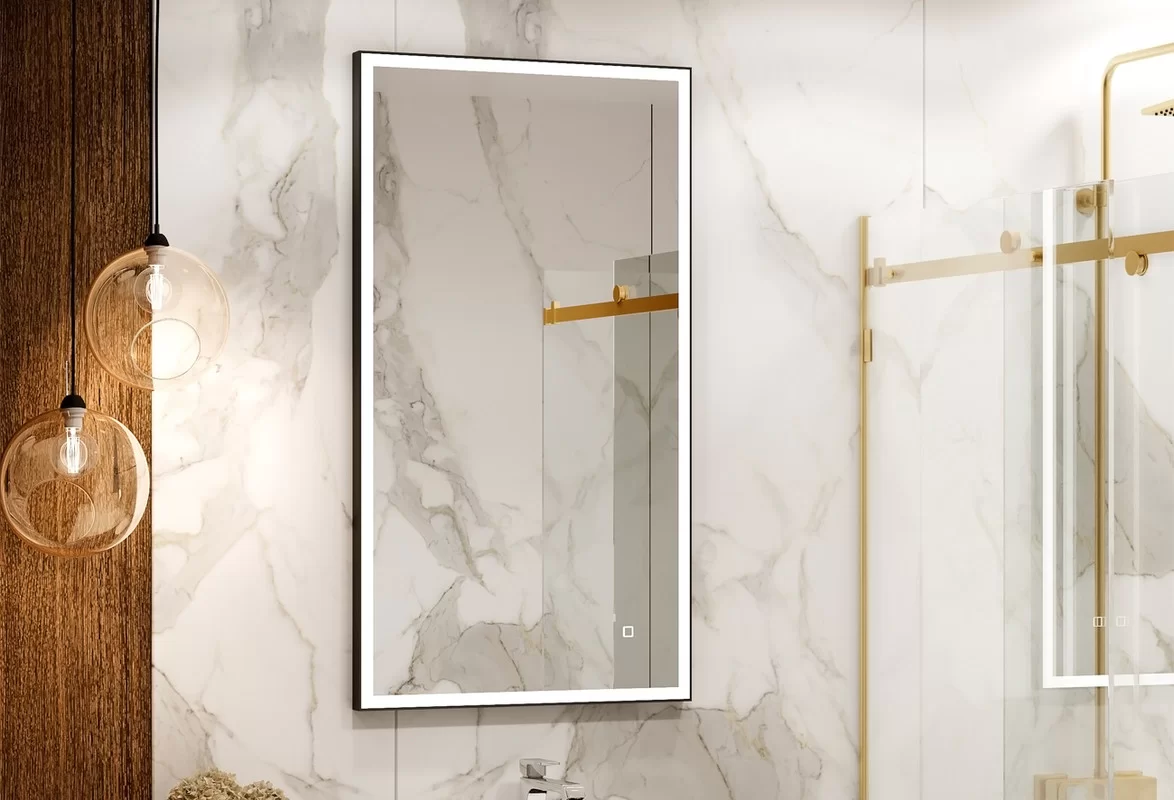 Приобрести continent зеркало с подсветкой solid black 60х110 см, черное