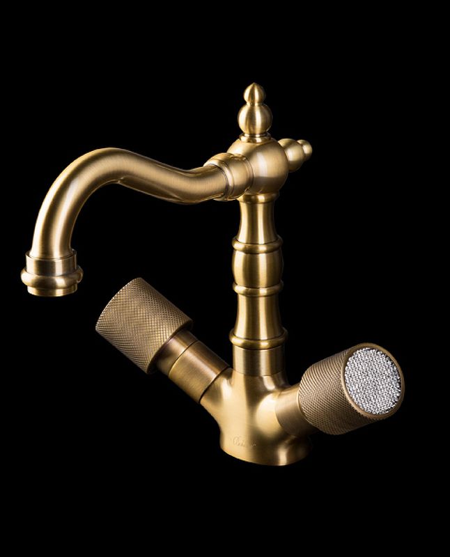 Приобрести boheme смеситель для раковины royale cristal, высокий, бронза\кристаллы 312-royal/crst