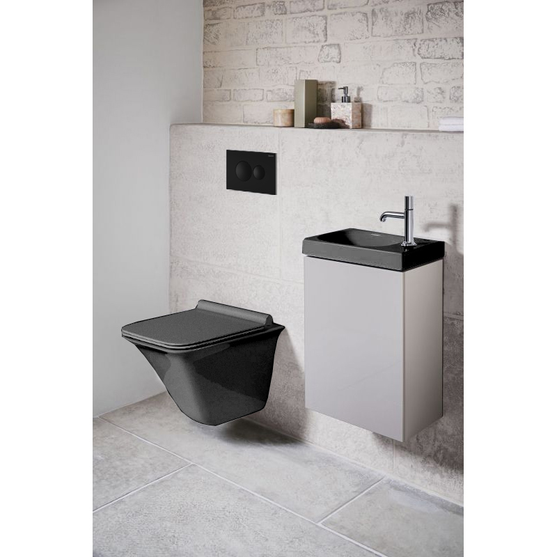 Приобрести loranto кнопка смыва механическая, двойная, черный матовый