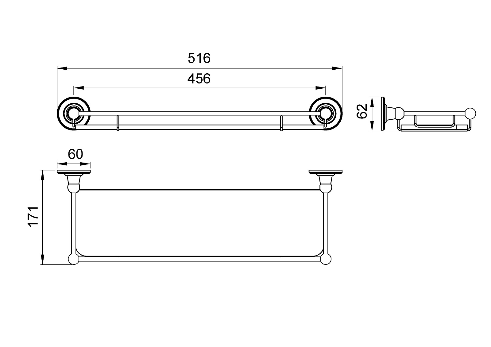 Приобрести полка в ванну стеклянная timo nelson 160072/02 антик