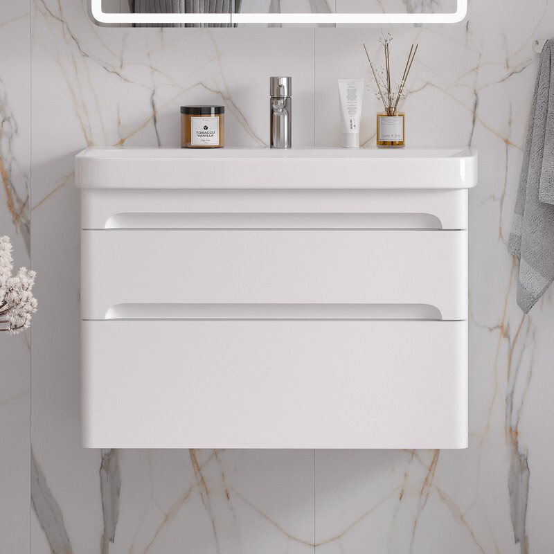 Приобрести equil тумба подвесная с раковиной nice 80 см, белая матовая tpnice80.2y-05