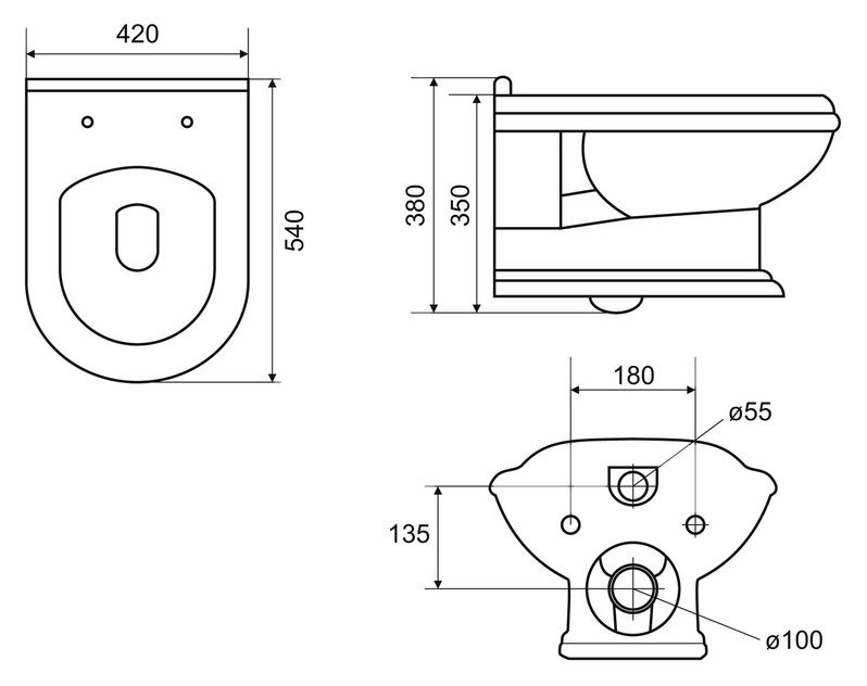 Приобрести cezares подвесной унитаз king palace с деревянным сиденьем микролифт, белый\бронза
