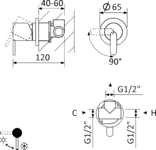 Приобрести cezares смеситель скрытого монтажа leaf, белый матовый leaf-dim-bio