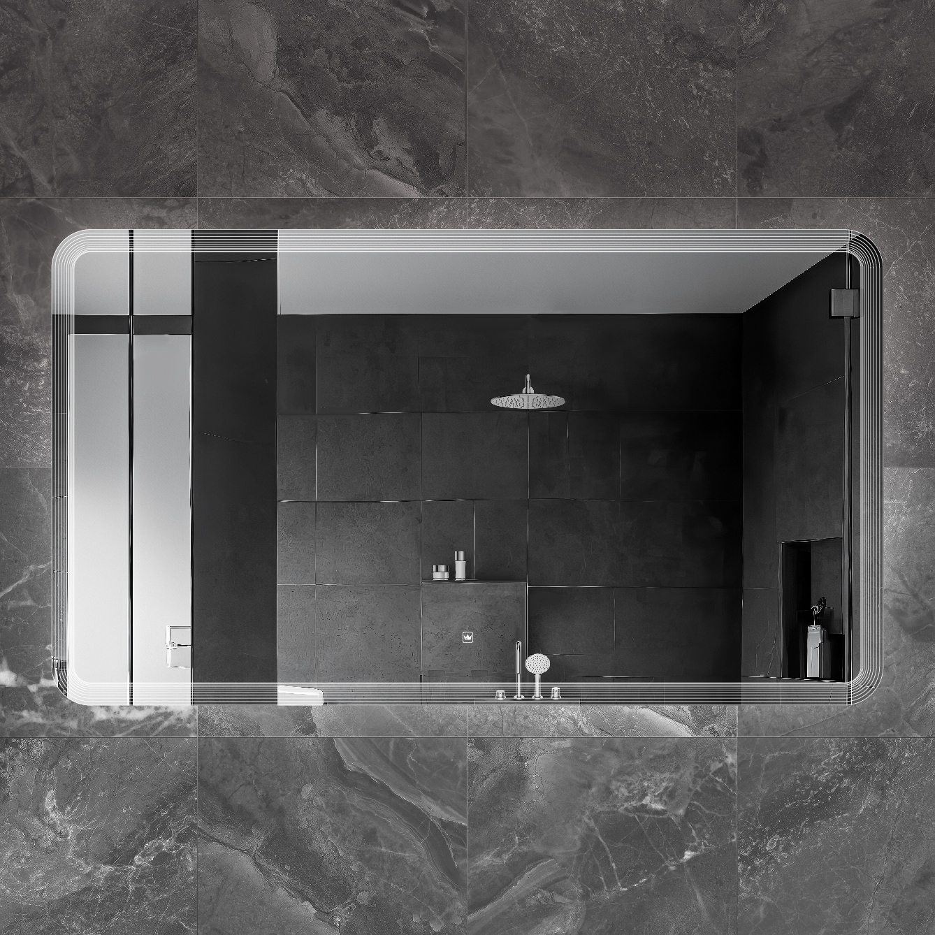 Приобрести cezares зеркало duet 140х80 см, контурная подсветка, сенсорное включение, гравировка czr-spc-duet-1400-800-led-tch