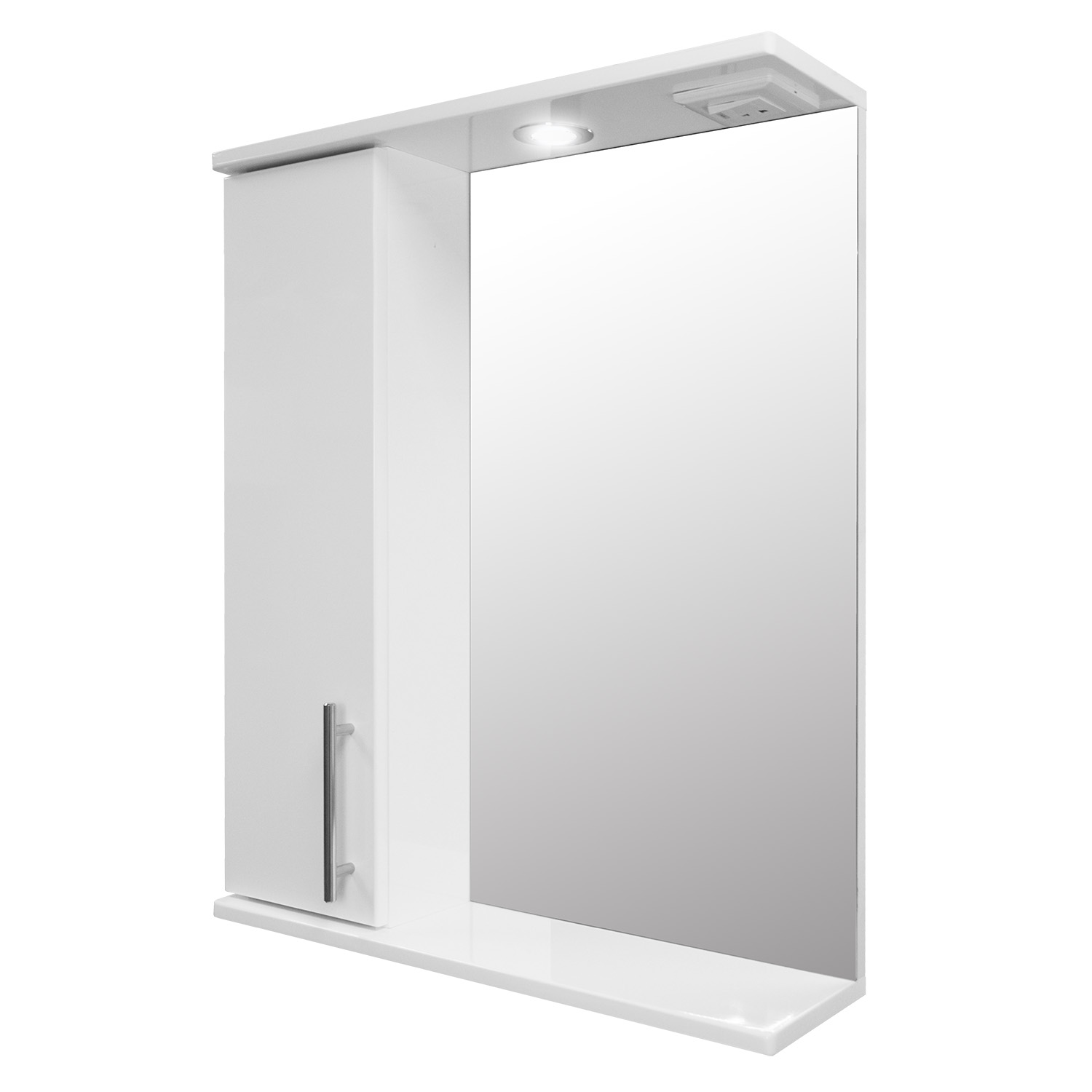 Приобрести loranto зеркало-шкаф karina 60 60х74,5 см, с подсветкой, левостороннее, белое (cs00086508)