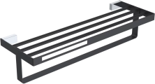 Boheme Полка для полотенец Q, черный\хром 10947-CR-B