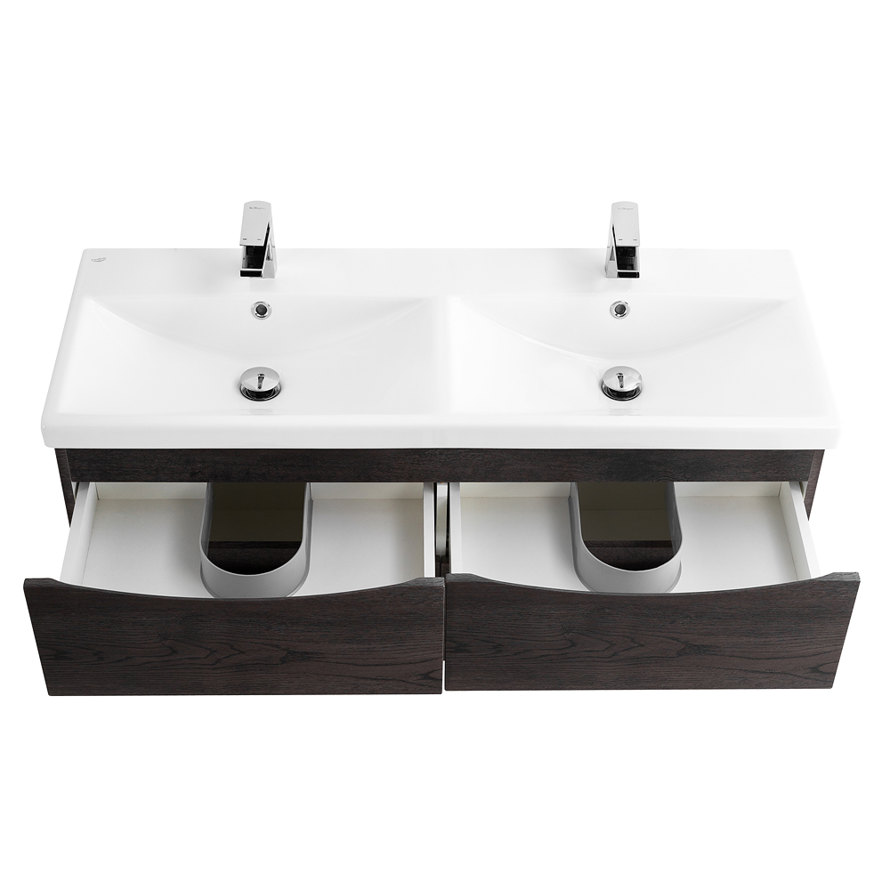 Приобрести belbagno тумба с раковиной marino-cer 120 см, подвесная с ящиками rovere nature grigio, белая раковина