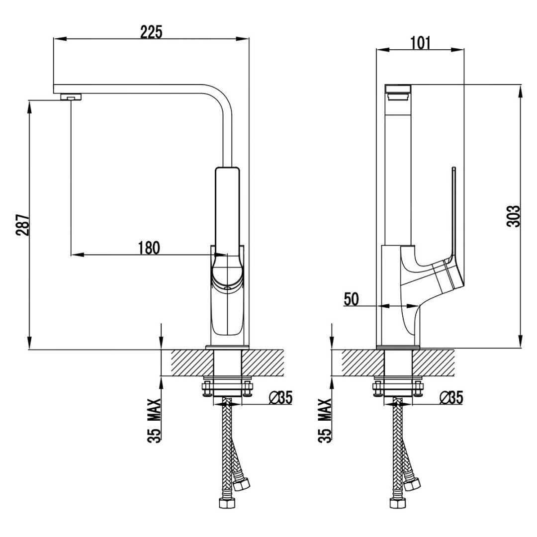 Приобрести смеситель для кухни azario vise, 450 мм, хром az-vqq568330c