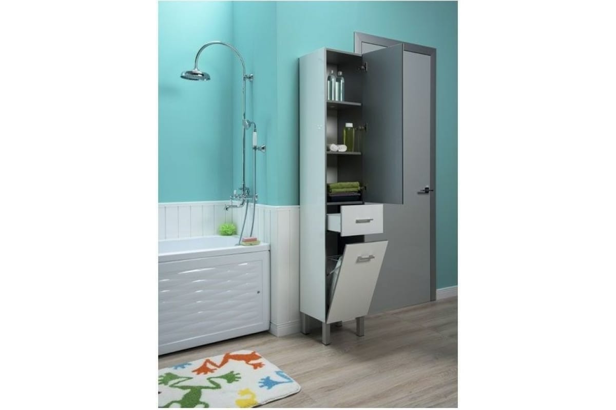 Приобрести aquanet пенал верона 35 см, r белый (с бельевой корзиной)