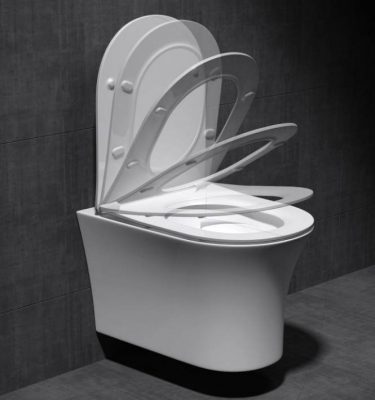 Приобрести унитаз подвесной безободковый с сиденьем ceramalux rimless 2617е