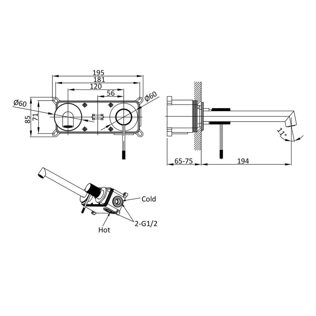 Приобрести vincea смеситель для раковины desire, настенный, хром vbfw-1d1bg
