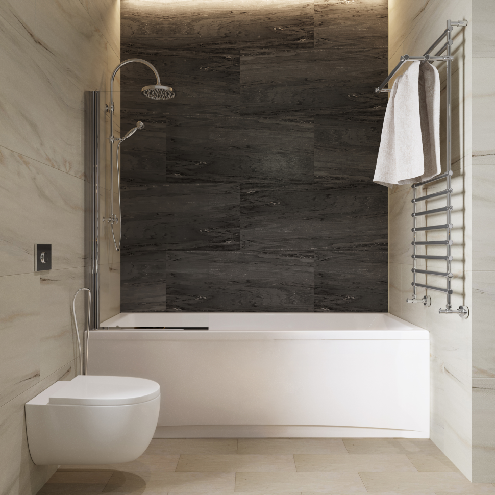 Приобрести triton шторка для ванны соло 75x140 см, хром щ0000038541