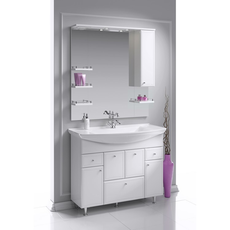 Приобрести зеркало-шкаф aqwella barcelona 105 см с подсветкой ba.02.10