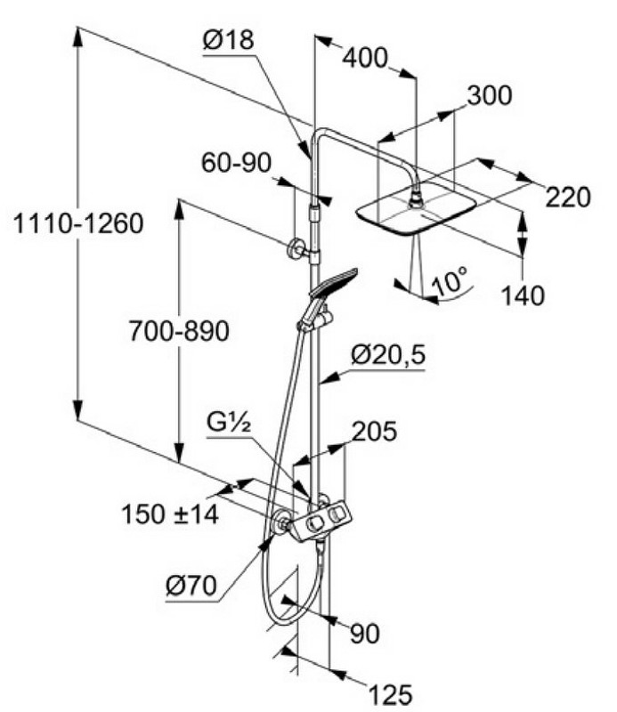 Приобрести kludi cockpit explorer душевая система с термостатом, арт. 8005005-00