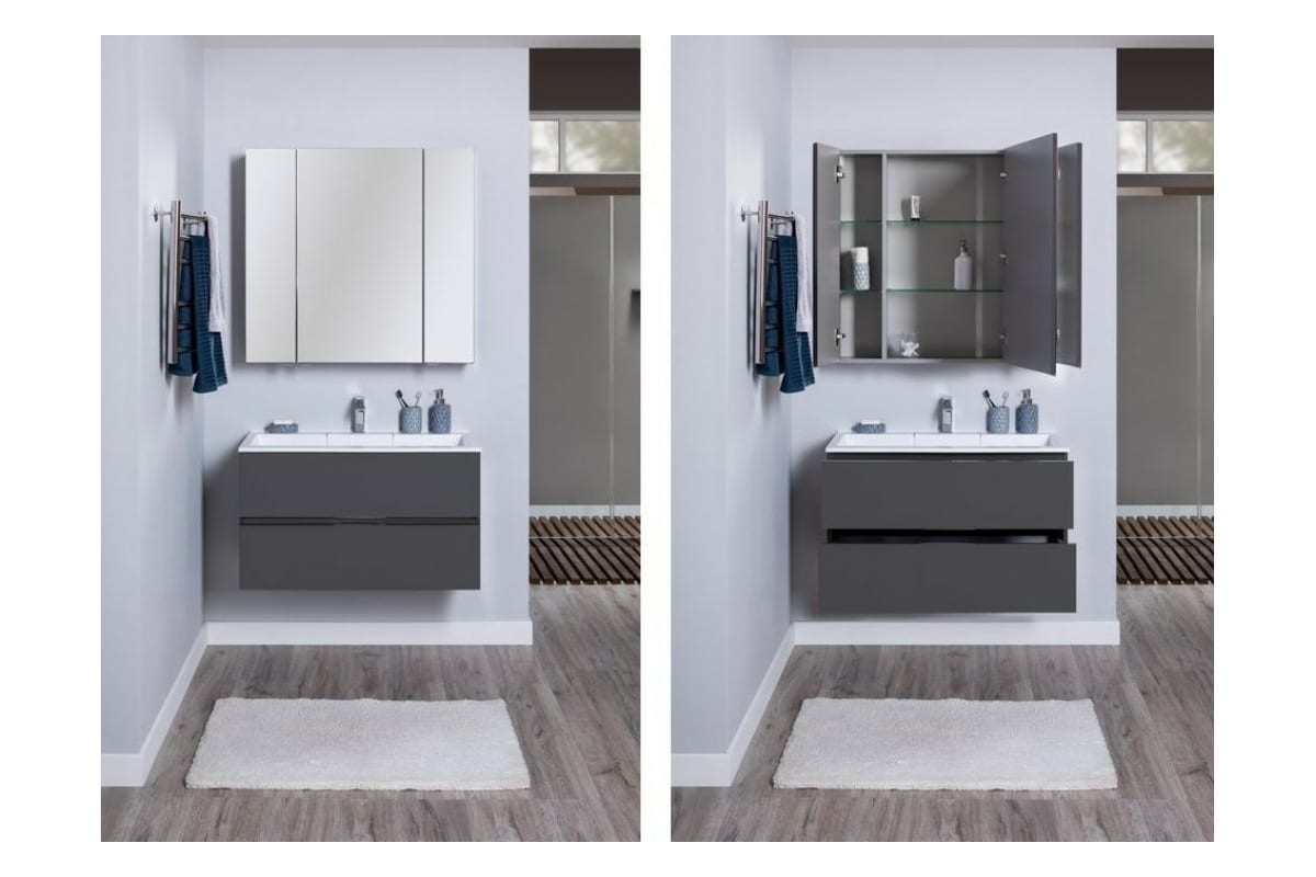 Приобрести aquanet тумба с раковиной алвита 100 см, серый антрацит