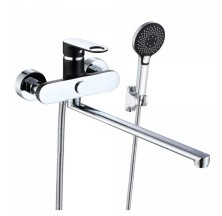 Смеситель для ванны ViEiR Ergo с ручным душем, черный\хром V043541C