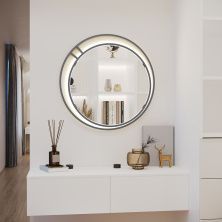 Continent Зеркало с подсветкой Marlene 70х70 см, сенсорный включатель, серое