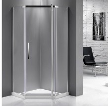 Ограждение душевое Mirsant Smart Pentagon 90х90 см хром/прозрачное, без поддона