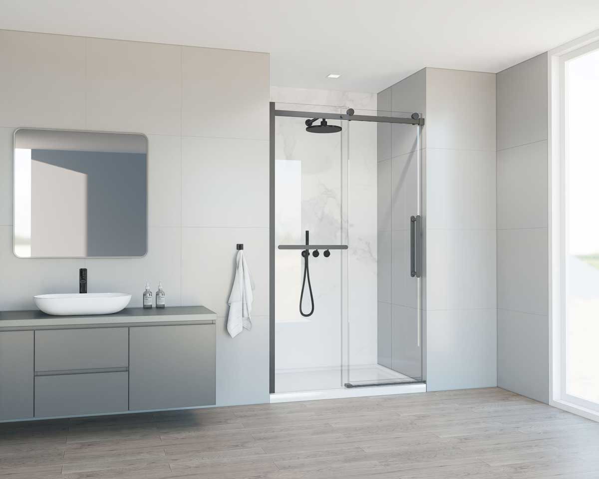 Приобрести vincea душевая дверь como soft 110 см, прозрачное, оружейная сталь vds-1cs110clgm