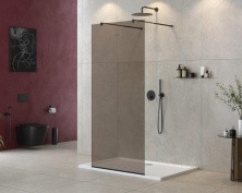 Cezares Душевая перегородка LIBERTA 100 см, бронза\черный LIBERTA-L-2-100-BR-NERO