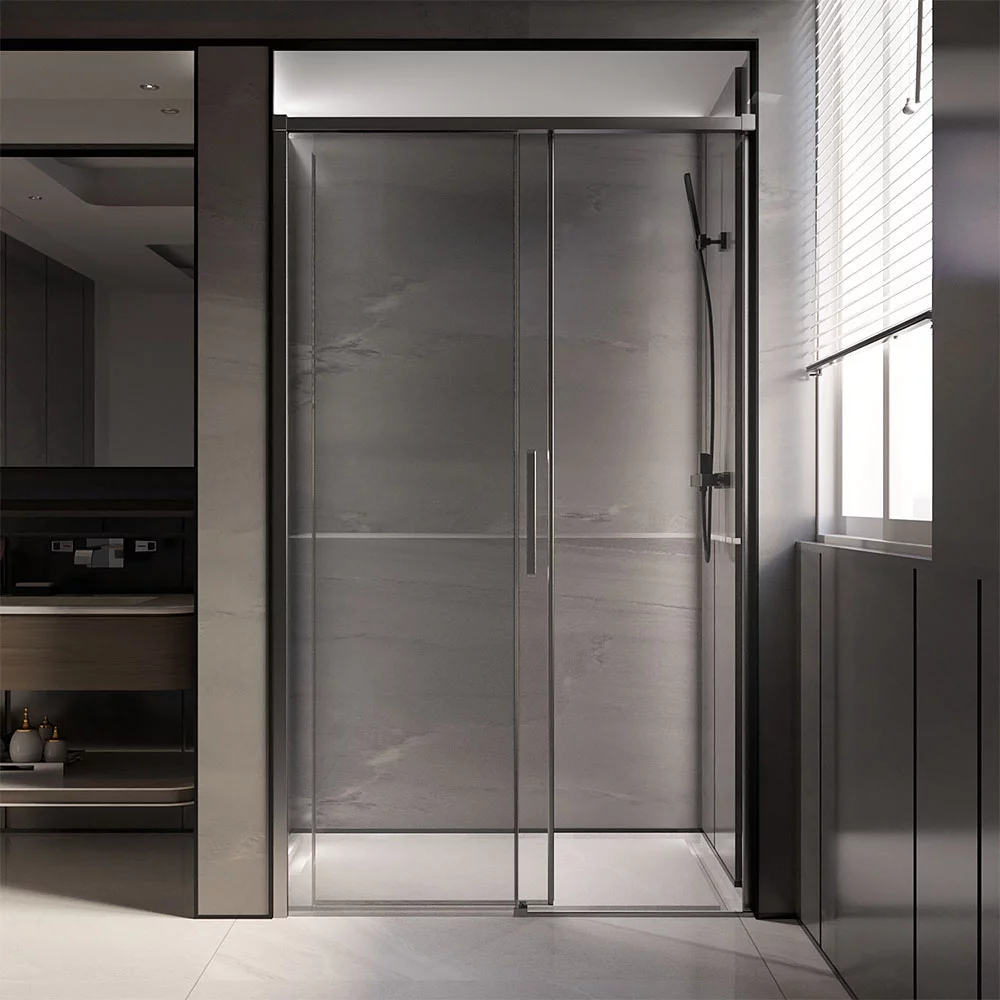 Приобрести veconi душевая дверь premium trento 140х200 см, брашированный графит, прозрачное ptd40-gr-140-01-c4