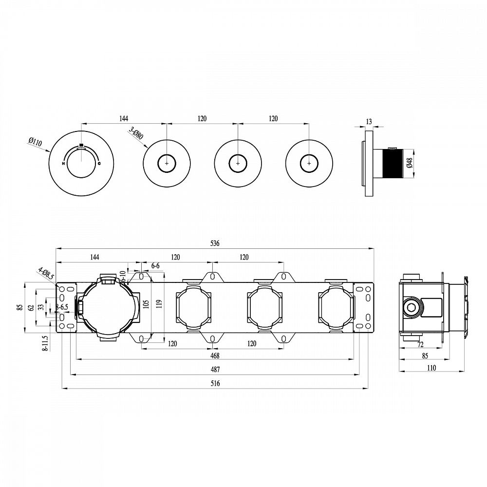 Приобрести raglo встраиваемый смеситель для душа, кнопочное управление, термостат, золото матовое r20.263.03