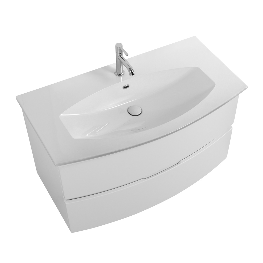 Приобрести cezares тумба подвесная с раковиной elettra 100 см bianco opaco, литьевой мрамор, белый 55525