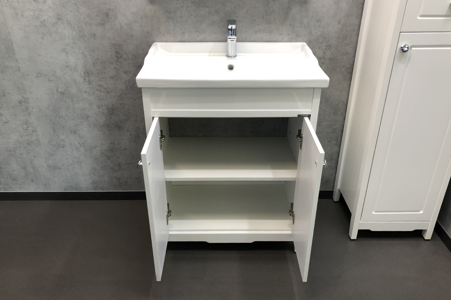 Приобрести сomforty тумба с раковиной тбилиси 70 см, белая глянцевая