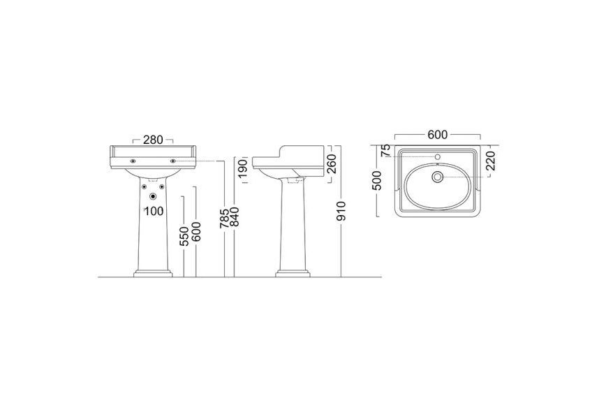 Приобрести раковина с пьедесталом kerama marazzi pompei 60 см