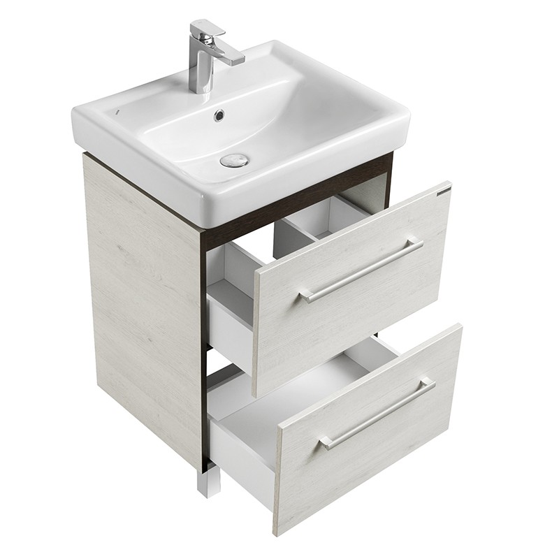 Приобрести тумба под раковину, напольная акватон ронда 55 см, дуб светлый 1a207601rsc20