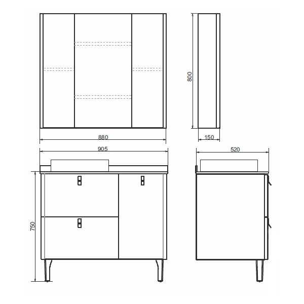 Приобрести сomforty зеркало-шкаф "сорренто-90" светло-серый