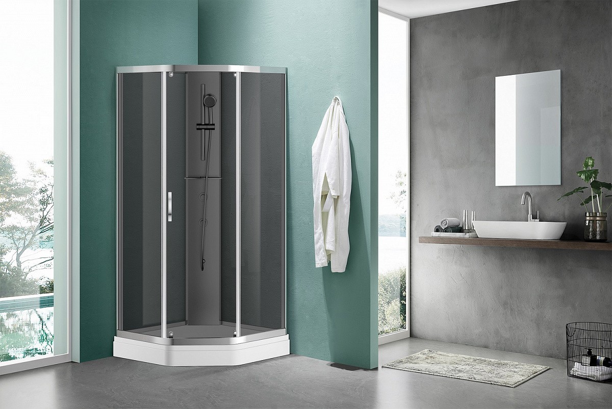 Приобрести azario душевая кабина denver 90x90 см, серая az-n10806 900 grey