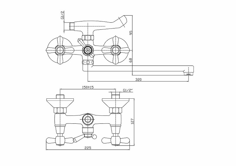 Приобрести haiba смеситель для ванны 225мм, хром hb-2125