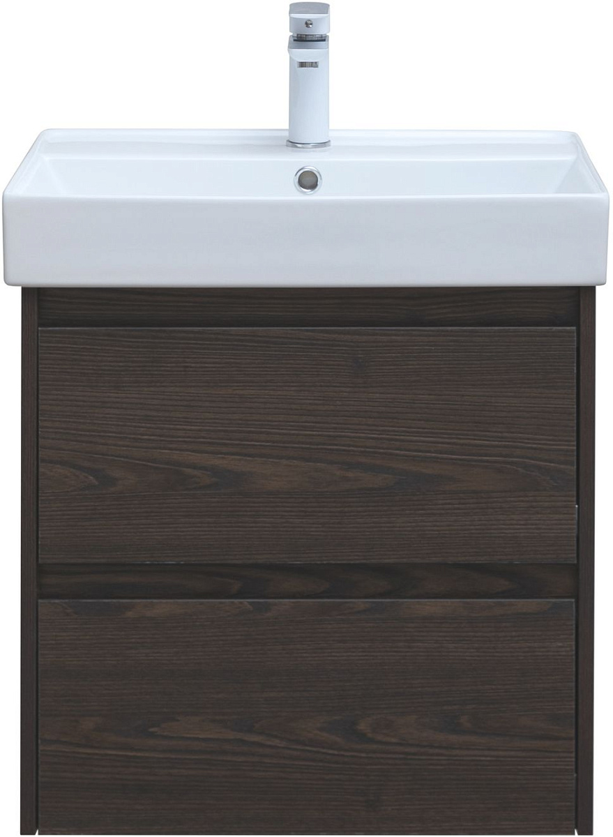 Приобрести aquanet тумба с раковиной nova lite 60 см, дуб черный (2 ящика)