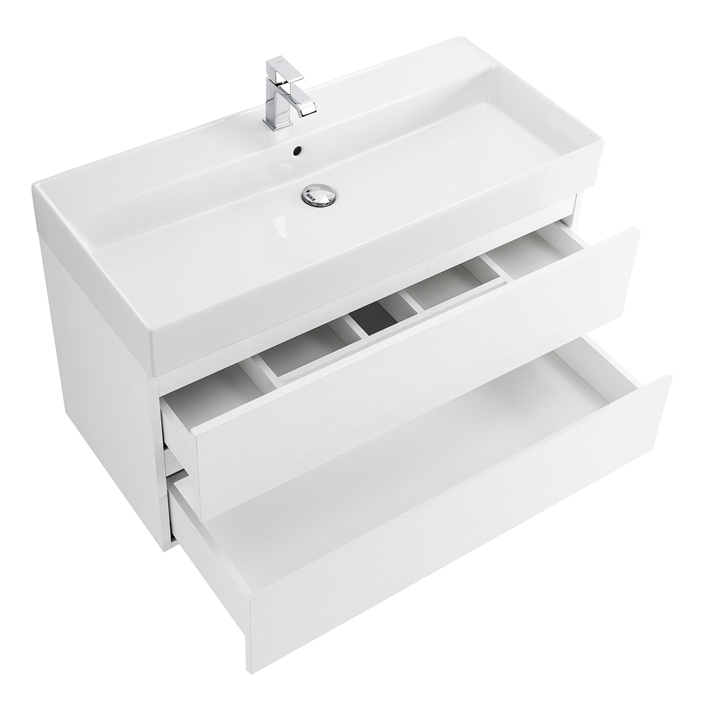 Приобрести cezares тумба подвесная с раковиной molveno 46 100 см bianco ghiaccio, белая molveno 46-100-2c-so-bg