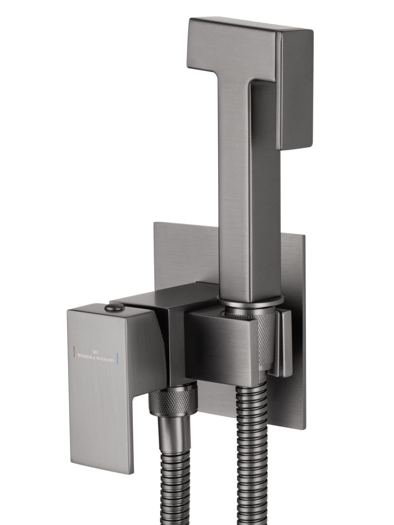 Приобрести смеситель с гигиеническим душем встраиваемый wonzon & woghand, темный графит (ww-88829903-bgm)