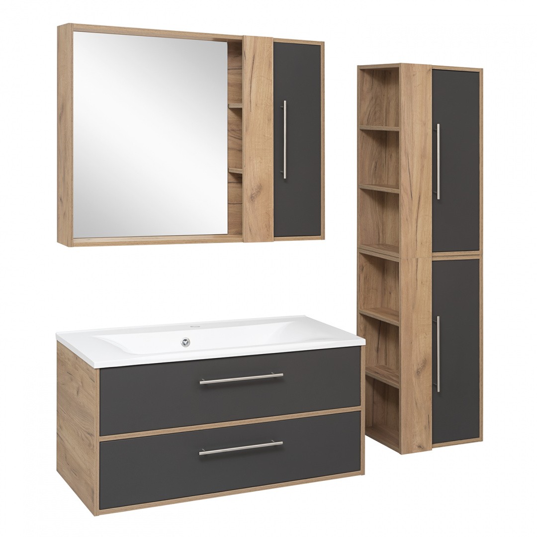 Приобрести aqua de marco тумба подвесная с раковиной melbourne 100 cм. дуб-серый