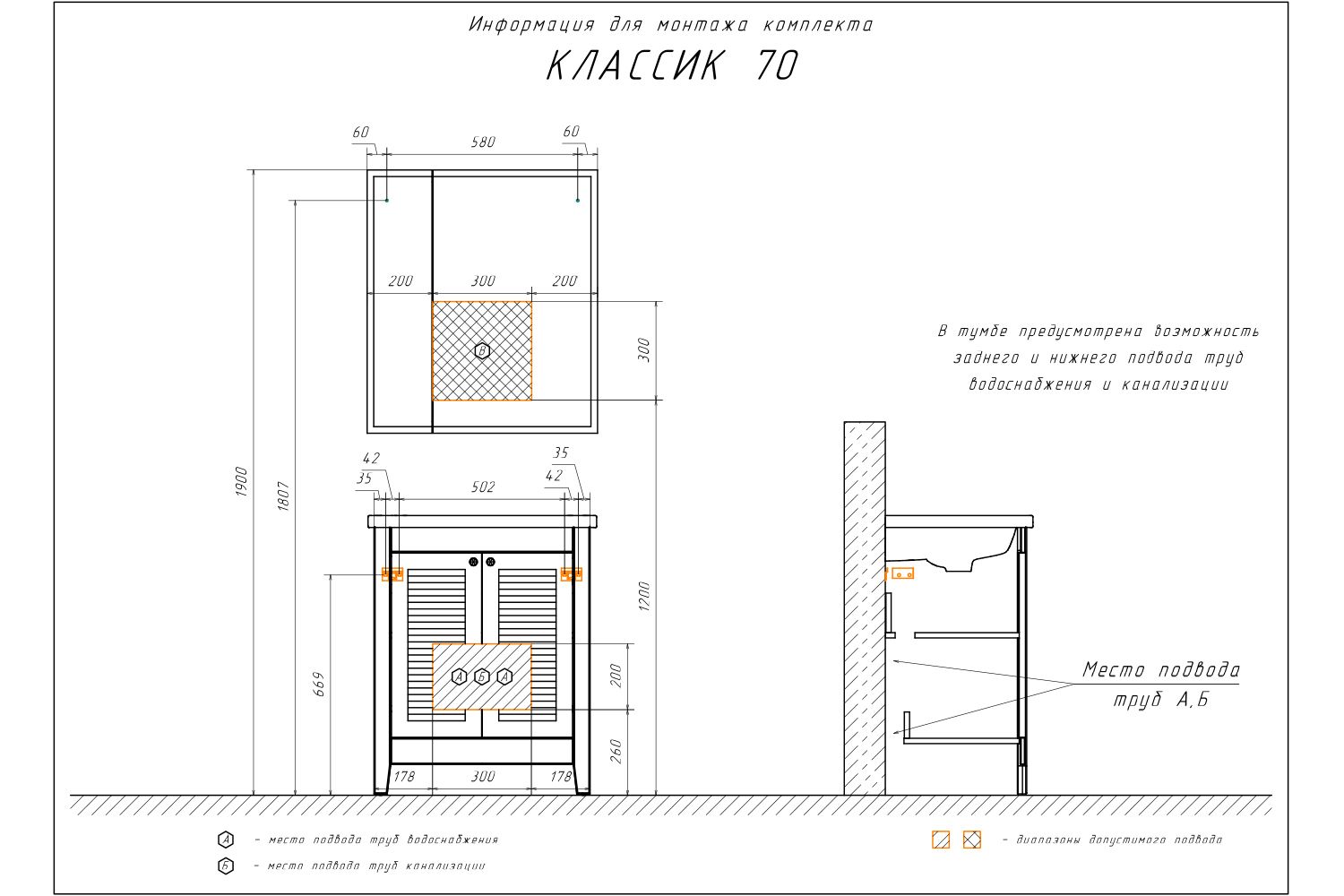 Приобрести сomforty тумба с раковиной "классик-70" белый матовый