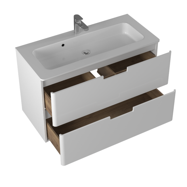 Приобрести briz тумба подвесная с раковиной prato 100 см, белая, т18-100