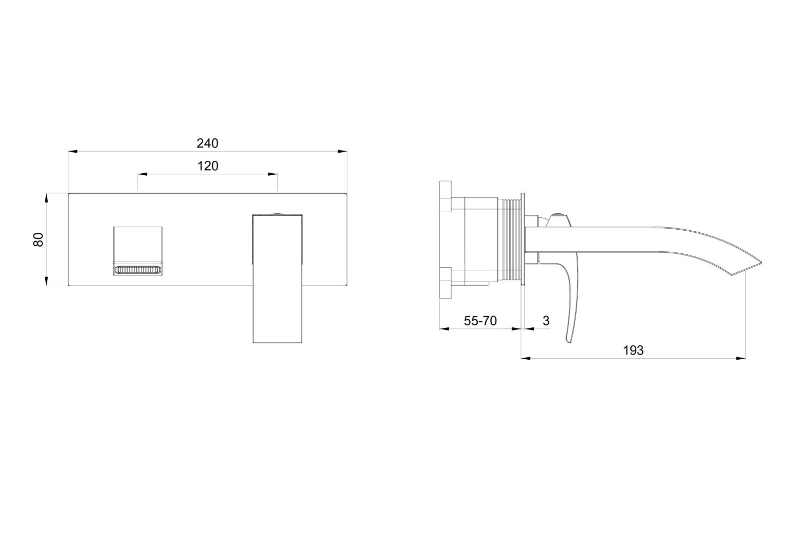Приобрести смеситель для раковины встраиваемый wonzon & woghand fit, черный матовый (ww-88869009-mb)