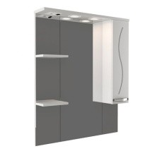 Mirsant Зеркало шкаф Сандра 80 см, с подсветкой, белый, правый УТ000046037