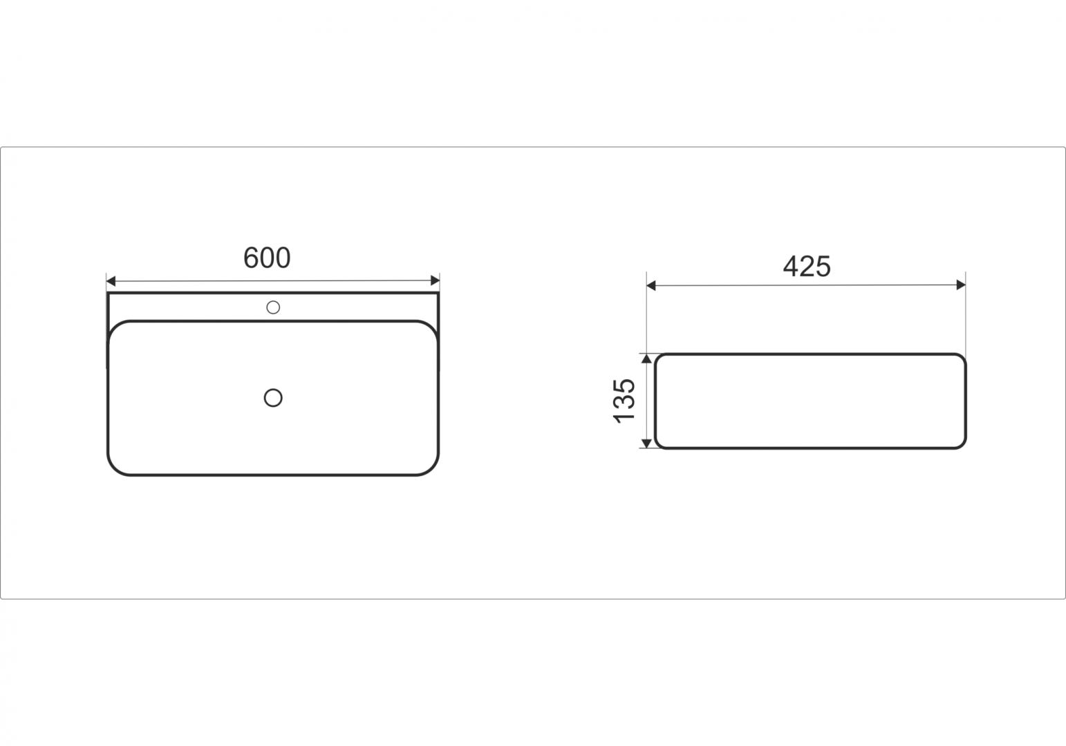 Приобрести раковина-чаша ceramalux 60 см d 1338