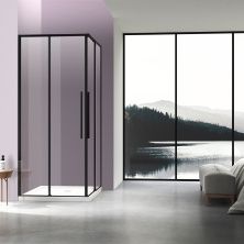 Vincea Душевое ограждение Slim-N 90х100 см, прозрачное, черное VSS-4SN9010CLB