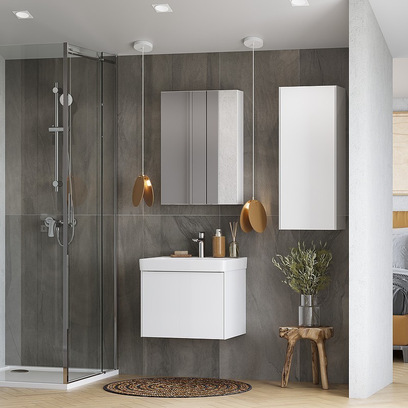 Приобрести тумба подвесная акватон асти 55 с раковиной, белый