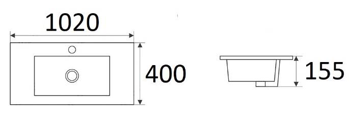 Приобрести раковина ceramalux 100 см 9393-100