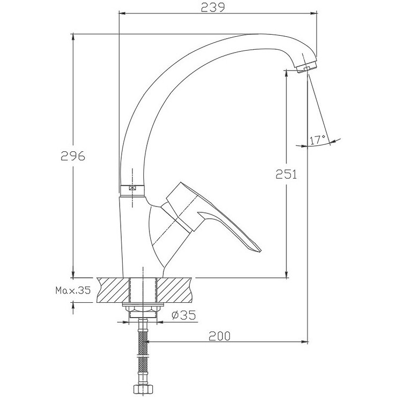 Приобрести haiba смеситель для кухни 296 мм, черный hb-4166-7