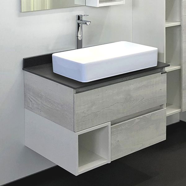 Приобрести сomforty тумба со столешницей и раковиной прага-75 дуб белый с раковиной 78189