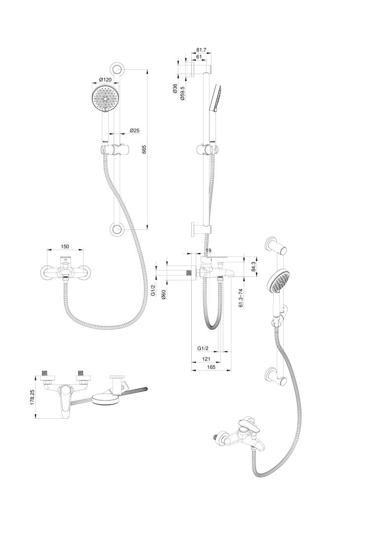 Приобрести смеситель для ванны с душевым гарнитуром wonzon & woghand alfa, белый матовый (ww-ae3205-mw)