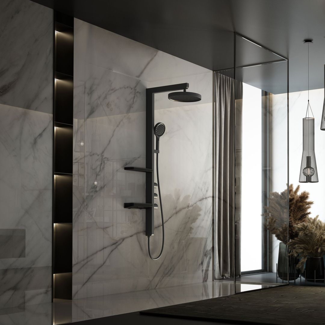 Приобрести vincea душевая стойка inspire, черная матовая vsfs-3i11mb