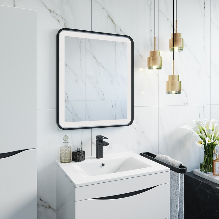 Приобрести iddis зеркало cloud, 80х70см, с подсветкой, сенсорное управление, черное clo8000i98